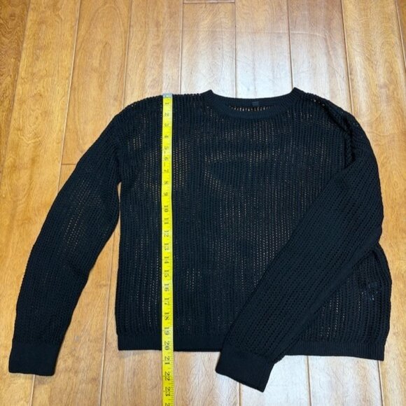 UNIQLO Womens Open Knit Goth Grunge Sweater Size M Sheer Layering Linen Blend - Picture 8 of 10